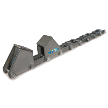Hump conveyor chain for hot coil transport